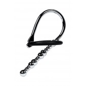 Серебристый уретральный плаг-бусины TOYFA Metal с мягким фиксириющим кольцом - ToyFa - купить с доставкой в Челябинске