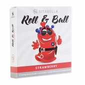 Стимулирующий презерватив-насадка Roll   Ball Strawberry - Sitabella - купить с доставкой в Челябинске