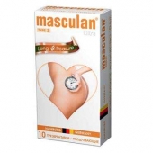 Розовые презервативы Masculan Ultra Long Pleasure с колечками, пупырышками и продлевающим эффектом - 10 шт. - Masculan - купить с доставкой в Челябинске