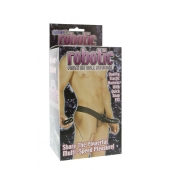 Мужской фаллопротез с вибрацией ROBOTIC MALE STRAP-ON BLACK - 17 см. - Seven Creations - купить с доставкой в Челябинске