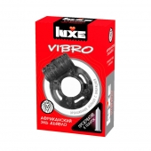 Чёрное эрекционное виброкольцо Luxe VIBRO  Африканский Эль Дьябло  + презерватив - Luxe - в Челябинске купить с доставкой