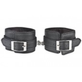 Черные фиксаторы для ног на цепи с мехом внутри - Lux Fetish - купить с доставкой в Челябинске