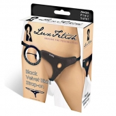 Черные плюшевые трусики для страпона - Lux Fetish - купить с доставкой в Челябинске