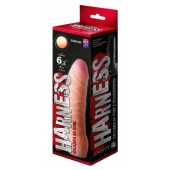 Телесная изогнутая насадка на Harness с коннектором BLACK LINE - 17 см. - LOVETOY (А-Полимер) - купить с доставкой в Челябинске