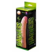 Телесная изогнутая насадка на Harness с коннектором GREEN LINE - 18 см. - LOVETOY (А-Полимер) - купить с доставкой в Челябинске
