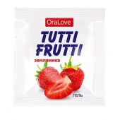 Пробник гель-смазки Tutti-frutti с земляничным вкусом - 4 гр. - Биоритм - купить с доставкой в Челябинске