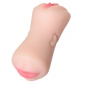 Телесный двусторонний мастурбатор Pretty Mouth - ротик и вагина - ToyFa - в Челябинске купить с доставкой