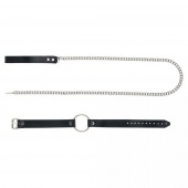 Черный поводок и чокер с кольцом Rada - Rebelts - купить с доставкой в Челябинске