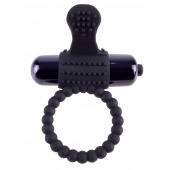 Черное эрекционное виброкольцо Vibrating Silicone Super Ring - Pipedream - в Челябинске купить с доставкой