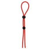Красное лассо на пенис с двумя бусинами STRETCHY LASSO CAGE - Dream Toys - в Челябинске купить с доставкой