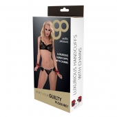 Красно-чёрные наручники на металлической цепочке - Blush Novelties - купить с доставкой в Челябинске