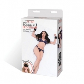 Чёрные манжеты для фиксации на кровати Bondage Bed Strap - Lux Fetish - купить с доставкой в Челябинске