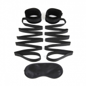 Чёрные манжеты для фиксации на кровати Bondage Bed Strap - Lux Fetish - купить с доставкой в Челябинске