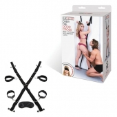 Чёрный набор для фиксации у двери - Lux Fetish - купить с доставкой в Челябинске