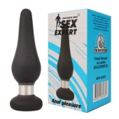 Черная коническая втулка с ограничителем - 10 см. - Sex Expert