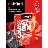 Презервативы для орального секса DOMINO Sweet Sex с ароматом клубничного коктейля  - 3 шт. - Domino - купить с доставкой в Челябинске