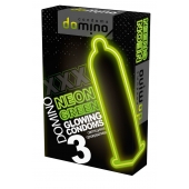 Презервативы DOMINO Neon Green со светящимся в темноте кончиком - 3 шт. - Domino - купить с доставкой в Челябинске