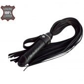 Черная плеть  Ковбой  с ручкой-фаллосом - 55 см. - Sitabella - купить с доставкой в Челябинске