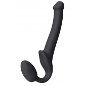 Черный безремневой страпон Silicone Bendable Strap-On S - Strap-on-me - купить с доставкой в Челябинске