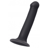 Черный фаллос на присоске Silicone Bendable Dildo M - 18 см. - Strap-on-me - купить с доставкой в Челябинске