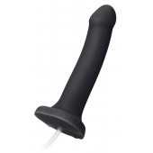Черный фаллос с имитацией эякуляции Silicon Cum Dildo L - 19,6 см. - Strap-on-me - купить с доставкой в Челябинске