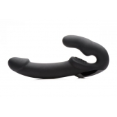 Черный безремневой страпон Urge Silicone Strap On с пультом ДУ - 24 см. - XR Brands - купить с доставкой в Челябинске