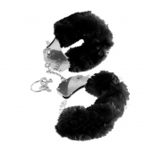 Металлические наручники Furry Love Cuffs с черным мехом - Pipedream - купить с доставкой в Челябинске