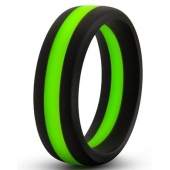 Черно-зеленое эрекционное кольцо Silicone Go Pro Cock Ring - Blush Novelties - в Челябинске купить с доставкой