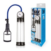 Прозрачная вакуумная помпа Sex Expert с манометром - Sex Expert - в Челябинске купить с доставкой