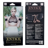 Черные мягкие наручники Entice French Cuffs с цепью - California Exotic Novelties - купить с доставкой в Челябинске