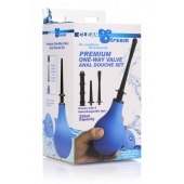 Анальный душ с 3 насадками Premium One-way Valve Anal Douche Set - XR Brands - купить с доставкой в Челябинске