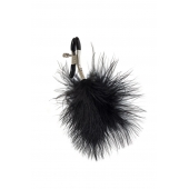 Зажимы на соски с черным пухом Euphoric - Lola Games - купить с доставкой в Челябинске