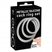 Набор из 3 эрекционных колец под металл Metallic Silicone Cock Ring Set - Orion - в Челябинске купить с доставкой