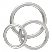 Набор из 3 эрекционных колец под металл Metallic Silicone Cock Ring Set - Orion - в Челябинске купить с доставкой