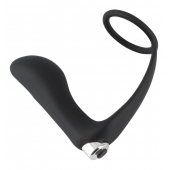 Черное эрекционное кольцо с анальной вибропробкой Vibrating Ring   Plug - Orion - в Челябинске купить с доставкой