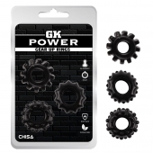 Набор из 3 черных эрекционных колец Gear Up Rings - Chisa - в Челябинске купить с доставкой