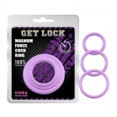 Набор из 3 сиреневых эрекционных колец Magnum Force Cock Ring - Chisa - в Челябинске купить с доставкой