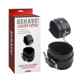 Черные оковы на ноги Obey Me Leather Ankle Cuffs - Chisa - купить с доставкой в Челябинске
