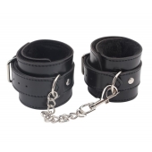 Черные оковы на ноги Obey Me Leather Ankle Cuffs - Chisa - купить с доставкой в Челябинске