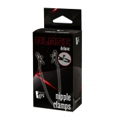 Черные зажимы на соски на цепочке BLAZE DELUXE NIPPLE CLAMPS - Dream Toys - купить с доставкой в Челябинске