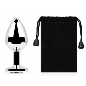 Серебристая анальная пробка с прозрачным стразом - 7,2 см. - Anal Jewelry Plug - купить с доставкой в Челябинске