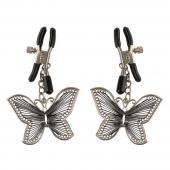Зажимы на соски с бабочками Butterfly Nipple Clamps - Pipedream - купить с доставкой в Челябинске