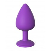 Фиолетовая анальная пробка со стразом Her Little Gem Large Plug - 9,5 см. - Pipedream - купить с доставкой в Челябинске