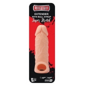 Телесная насадка EXTENDER WITH BALL STRAP 5.5 - 14 см. - Dream Toys - в Челябинске купить с доставкой