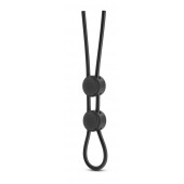 Черное двойное эрекционное лассо Silicone Double Loop Cock Ring - Blush Novelties - в Челябинске купить с доставкой