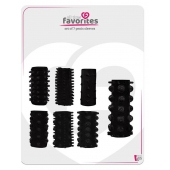 Набор из 7 черных насадок PENIS SLEEVES SET - Dream Toys - в Челябинске купить с доставкой