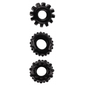Набор из 3 черных эрекционных колец SET OF 3 COCKRINGS - Dream Toys - в Челябинске купить с доставкой
