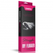 Серебристая плетка Struggle My Flogger с черной ручкой - 45 см. - Lovetoy - купить с доставкой в Челябинске