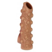 Телесная насадка с бугорками и открытой головкой Nude Sleeve M - 12 см. - KOKOS - в Челябинске купить с доставкой