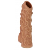 Телесная насадка с венками и открытой головкой Nude Sleeve M - 12 см. - KOKOS - в Челябинске купить с доставкой